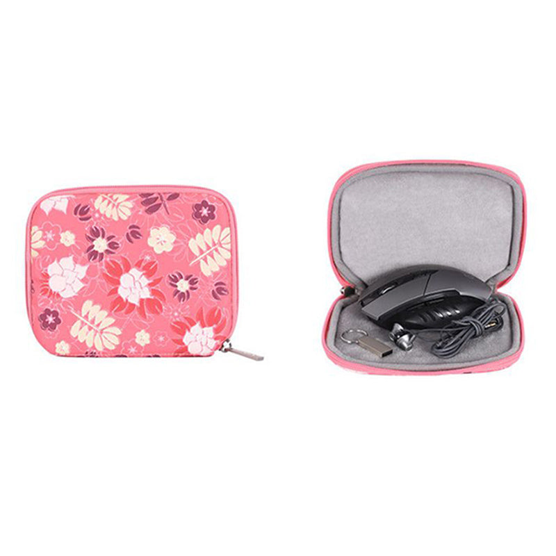 Flowers Leaves Pattern Laptop Carrying Bag Protective Notebook Sleeve with Small Bag - Pink/for 11-inch Laptop