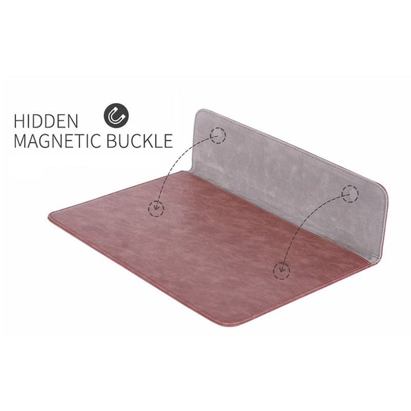 Business Style PU Leather Laptop Sleeve Notebook Carrying Bag with Magnetic Flip Cover - Brown/for 15-inch Laptop