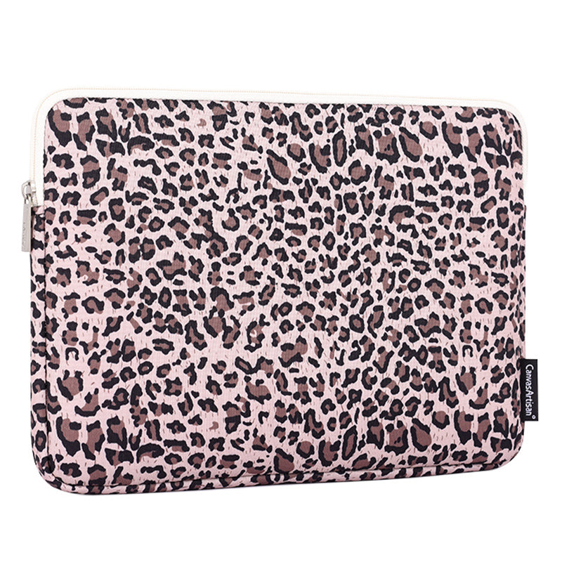Leopard Printing Shockproof Notebook Sleeve Carrying Case Laptop Soft Liner Bag - Yellow/for 11-inch Laptop