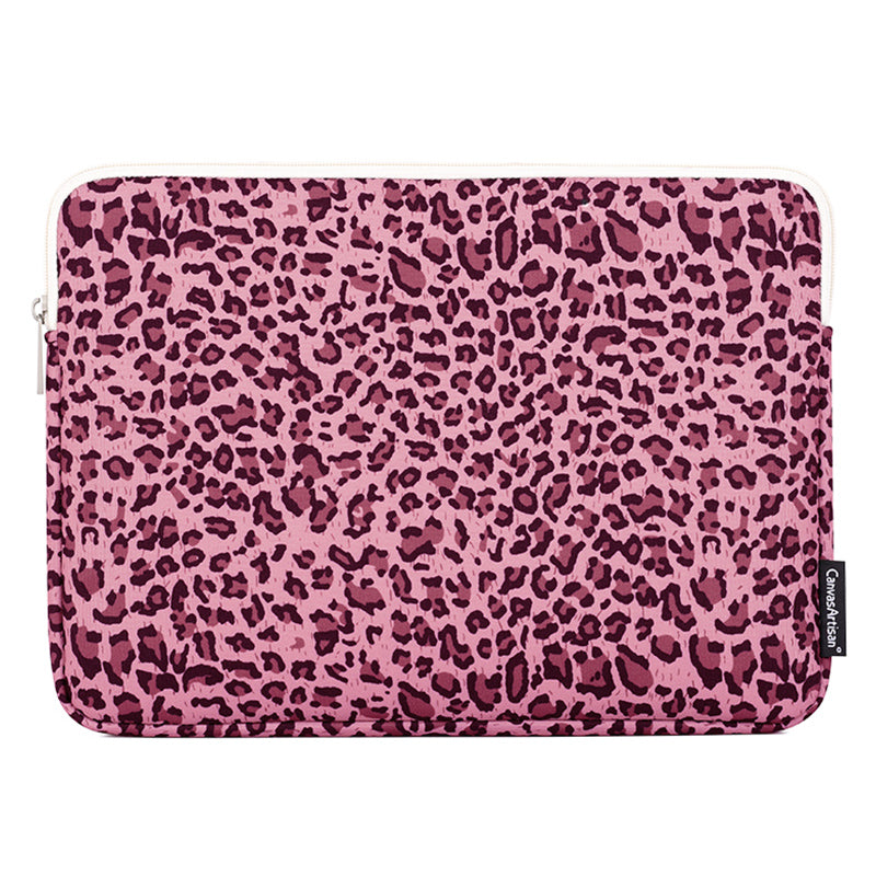 Leopard Printing Shockproof Notebook Sleeve Carrying Case Laptop Soft Liner Bag - Pink/for 13-inch Laptop