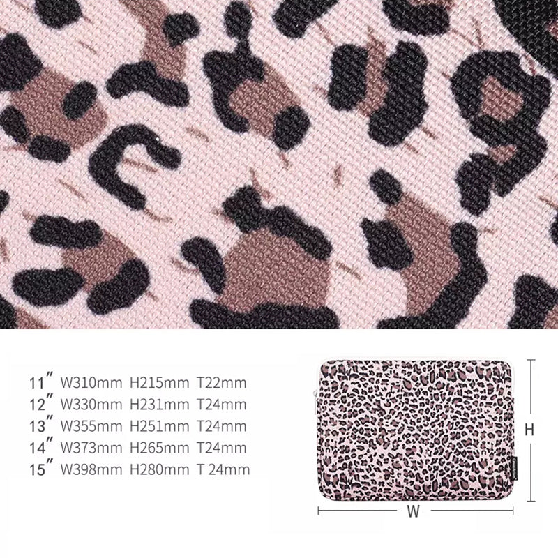 Leopard Printing Shockproof Notebook Sleeve Carrying Case Laptop Soft Liner Bag - Pink/for 13-inch Laptop