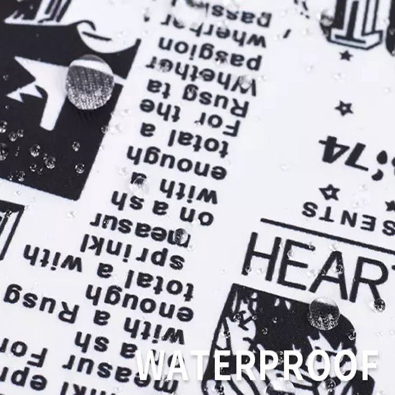 Black White Anime Pattern Polyester Laptop Carrying Bag Soft Liner Notebook Sleeve with Small Bag - White/for 12-inch Laptop