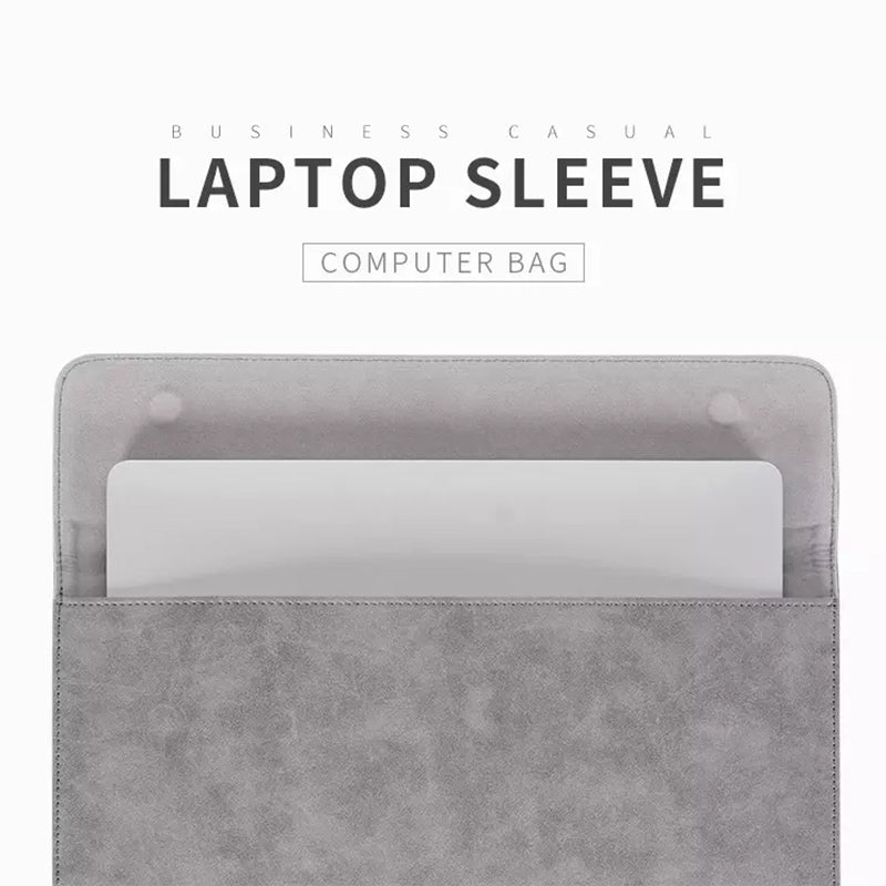 Canvasartisan EL11-01 Fashion Ultra-thin Laptop Sleeve Magnetic Lid PU Leather Envelope Notebook Carrying Bag - 15-inch