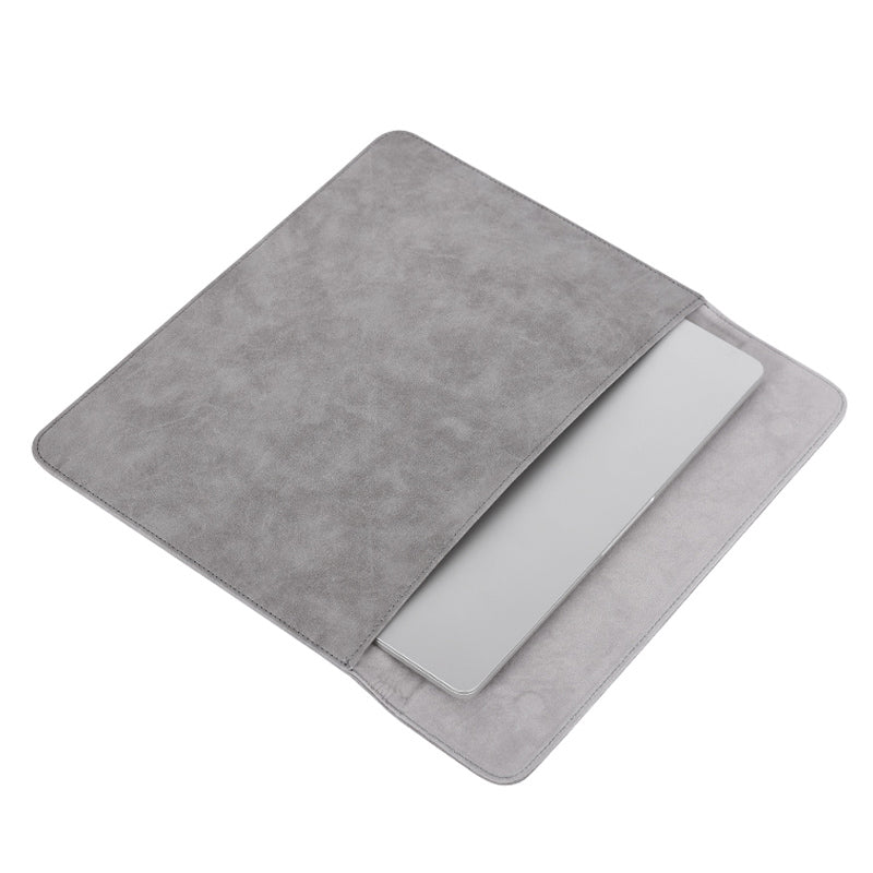 Canvasartisan EL11-01 Fashion Ultra-thin Laptop Sleeve Magnetic Lid PU Leather Envelope Notebook Carrying Bag - 14-inch