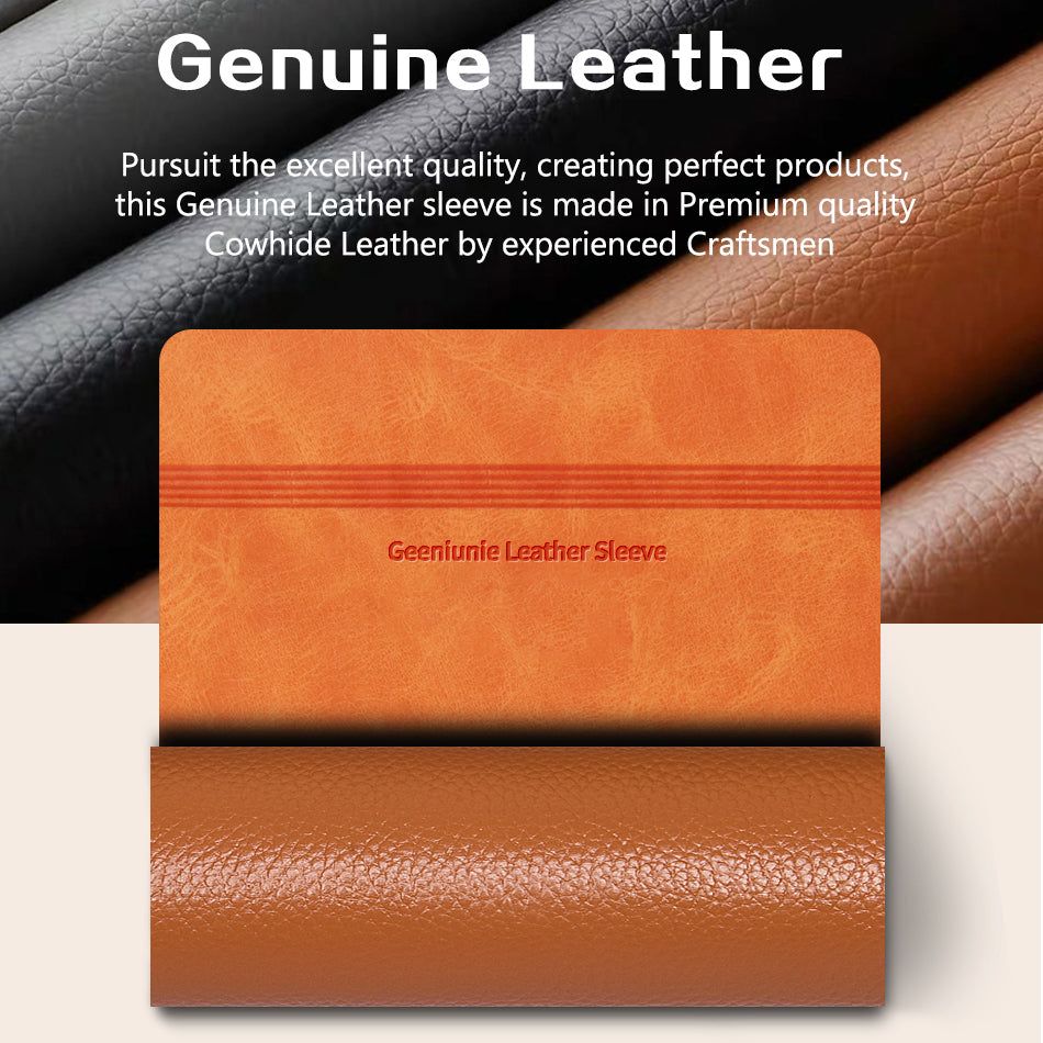 WIWU Skin Pro II Series Cowhide Genuine Leather Laptop Sleeve Bag for MacBook Pro 16 inch (2019) A2141 Magnetic Closure Anti-scratch Notebook Carrying Case- Green