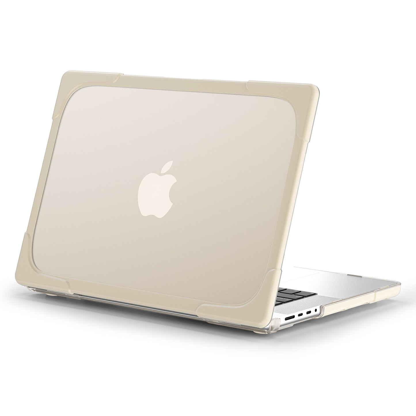 For MacBook Pro 14 inch (2021) A2442 / 14 inch (2023) A2779 (M1 / M2) Hard PC Laptop Case Notebook Computer Cover Stand - Khaki