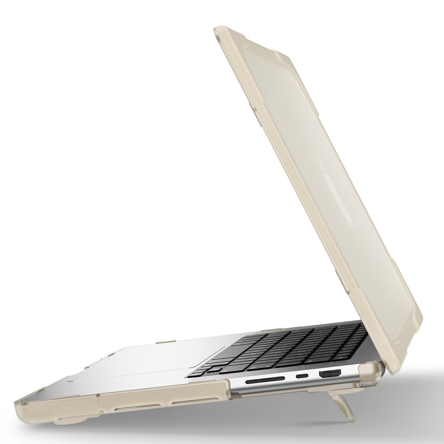 For MacBook Pro 14 inch (2021) A2442 / 14 inch (2023) A2779 (M1 / M2) Hard PC Laptop Case Notebook Computer Cover Stand - Khaki