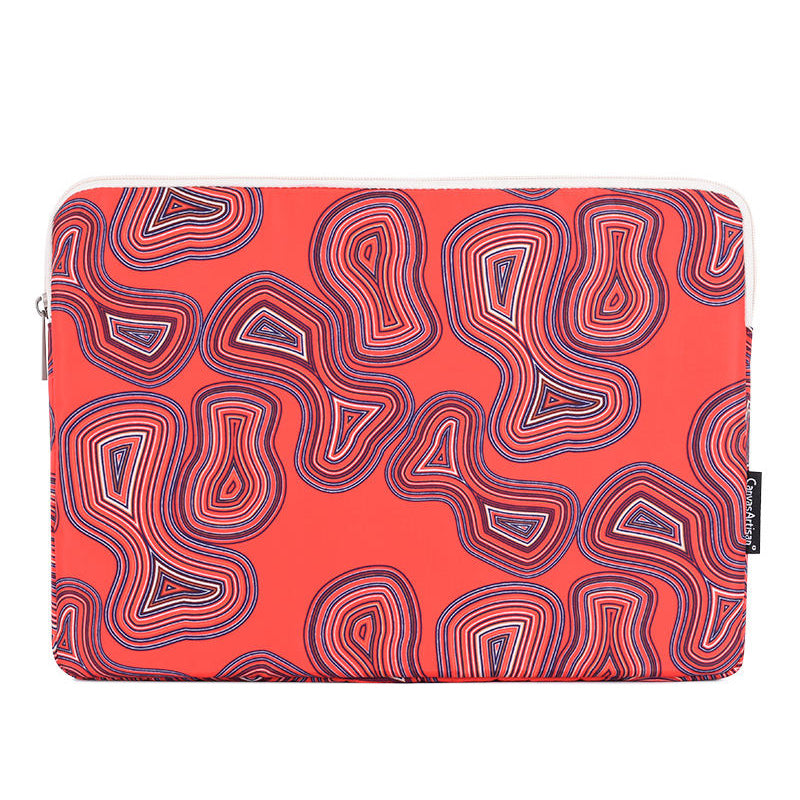 Canvasartian H23-01 Geometric Pattern Shockproof Laptop Sleeve Notebook Carrying Case - Red/for 15-inch Laptop
