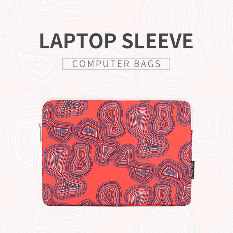 Canvasartian H23-01 Geometric Pattern Shockproof Laptop Sleeve Notebook Carrying Case - Red/for 15-inch Laptop