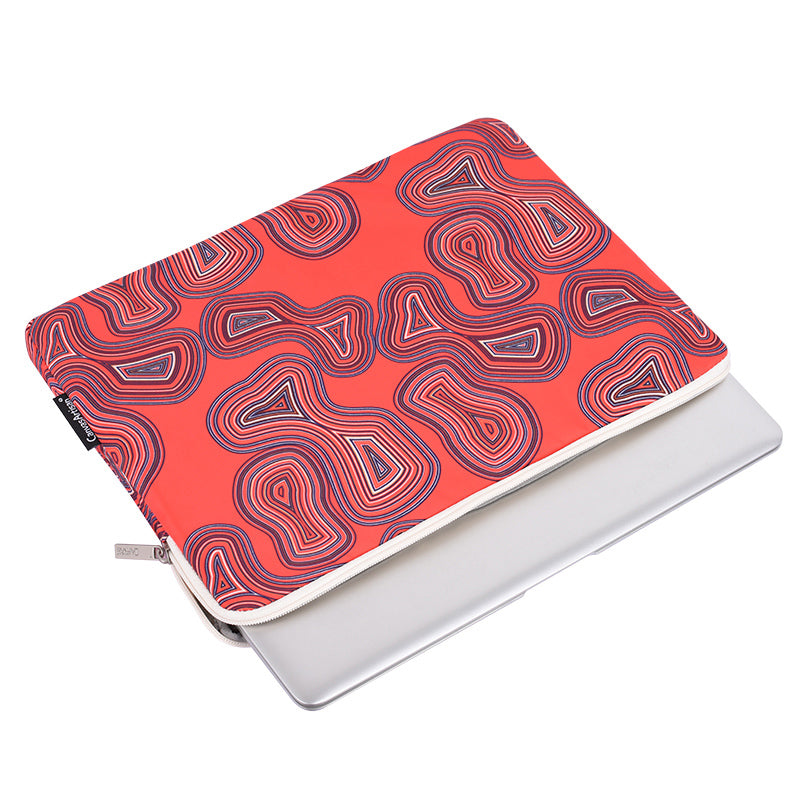 Canvasartian H23-01 Geometric Pattern Shockproof Laptop Sleeve Notebook Carrying Case - Red/for 15-inch Laptop