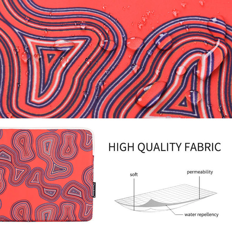 Canvasartian H23-01 Geometric Pattern Shockproof Laptop Sleeve Notebook Carrying Case - Red/for 15-inch Laptop