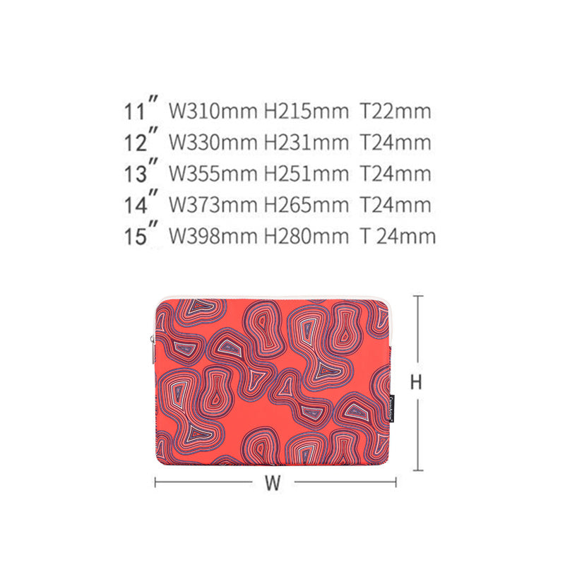 Canvasartian H23-01 Geometric Pattern Shockproof Laptop Sleeve Notebook Carrying Case - Red/for 15-inch Laptop