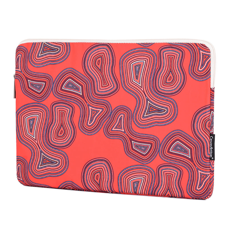 Canvasartian H23-01 Geometric Pattern Shockproof Laptop Sleeve Notebook Carrying Case - Red/for 15-inch Laptop