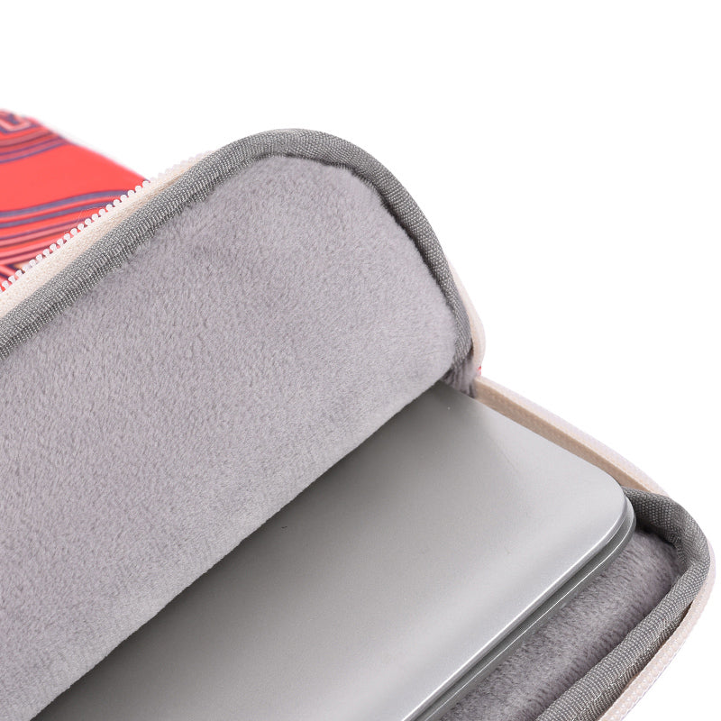 Canvasartian H23-01 Geometric Pattern Shockproof Laptop Sleeve Notebook Carrying Case - Red/for 15-inch Laptop