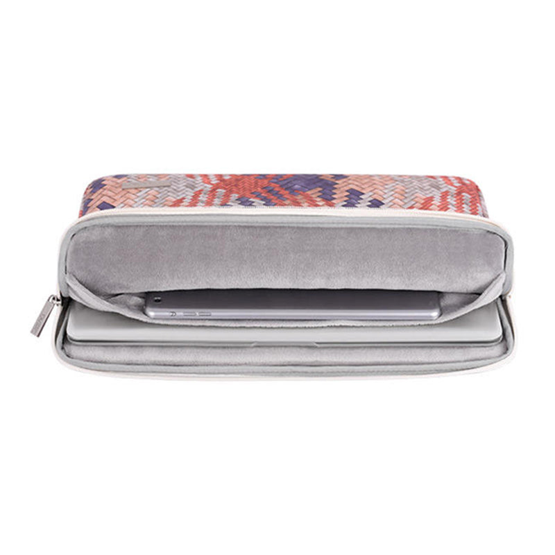 Woven Pattern Notebook Case Anti-scratch Laptop Sleeve with Small Bag - Orange/for 11-inch Laptop