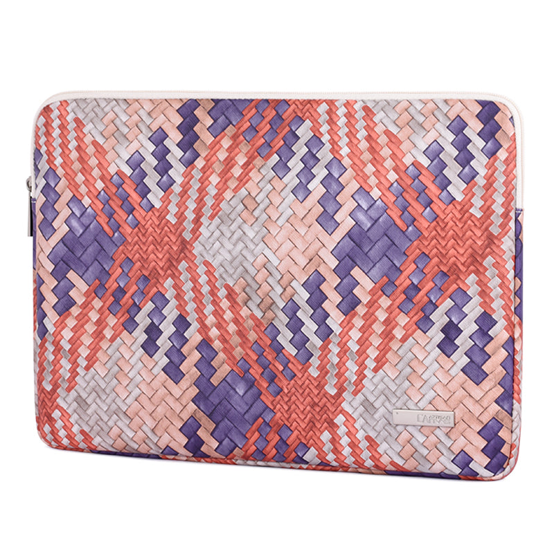 Woven Pattern Notebook Case Anti-scratch Laptop Sleeve with Small Bag - Orange/for 11-inch Laptop