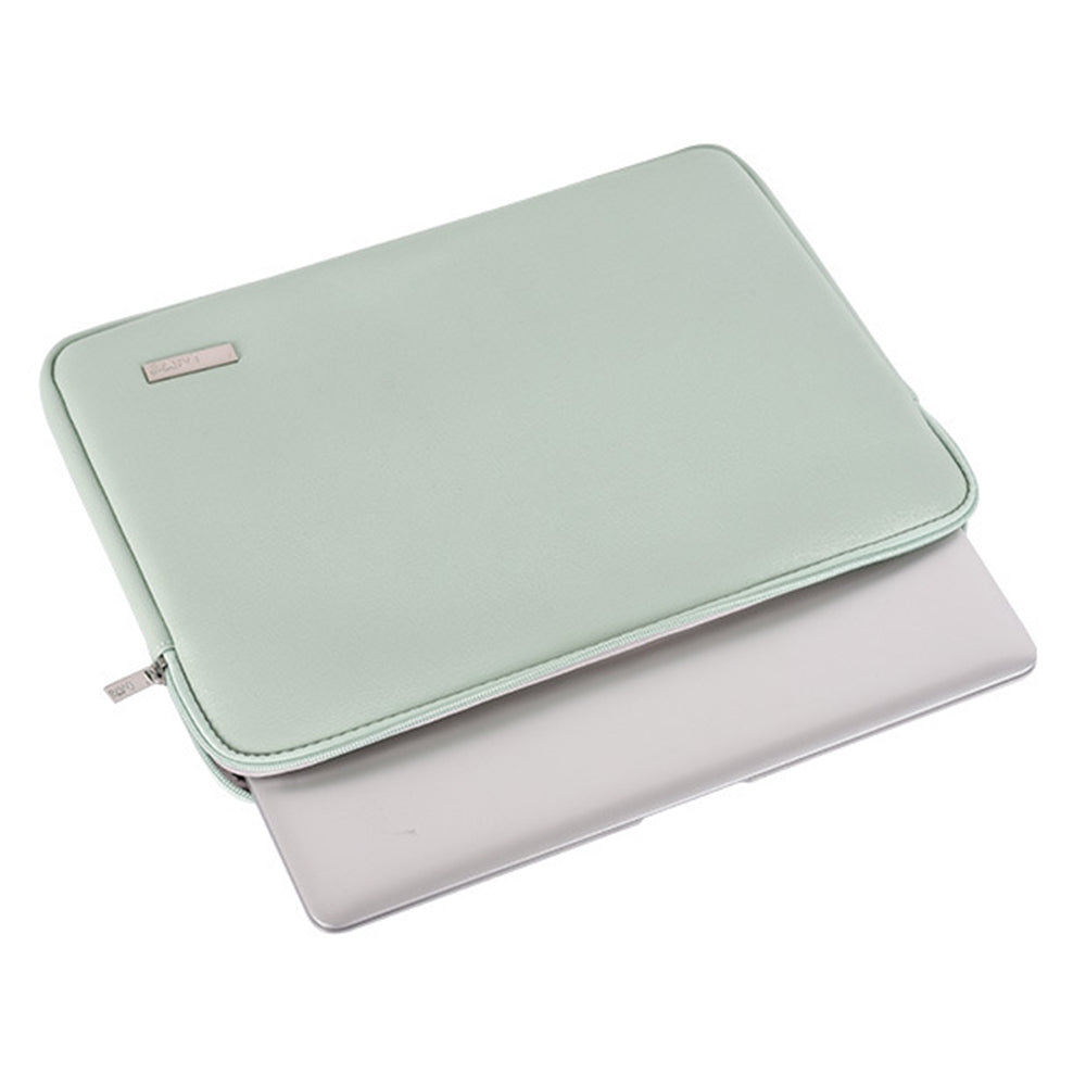 PU Leather Zipper Laptop PC Sleeve Notebook Case Protective Cover with Small Bag - Green/for 12-inch Laptop