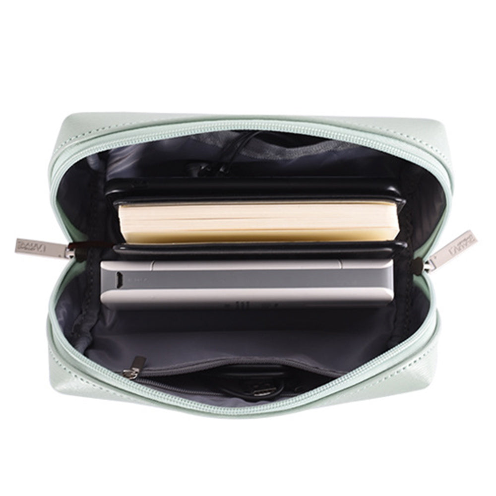 PU Leather Zipper Laptop PC Sleeve Notebook Case Protective Cover with Small Bag - Green/for 13-inch Laptop