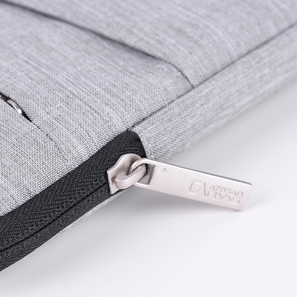Cloth Texture Side Pocket Laptop Sleeve Notebook Bag with Small Bag - Light Grey/for 13-inch Laptop