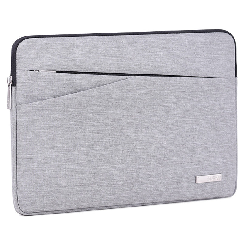 Cloth Texture Side Pocket Laptop Sleeve Notebook Bag with Small Bag - Light Grey/for 15-inch Laptop