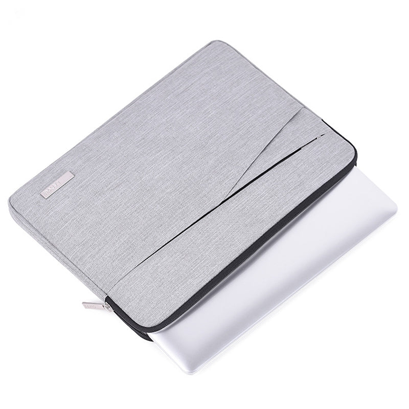 Cloth Texture Side Pocket Laptop Sleeve Notebook Bag with Small Bag - Light Grey/for 15-inch Laptop