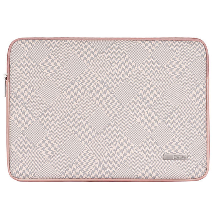 Canvasartian L21-04 Houndstooth Pattern Protective Laptop Sleeve Notebook Case - Pink Edge/for 11-inch Laptop