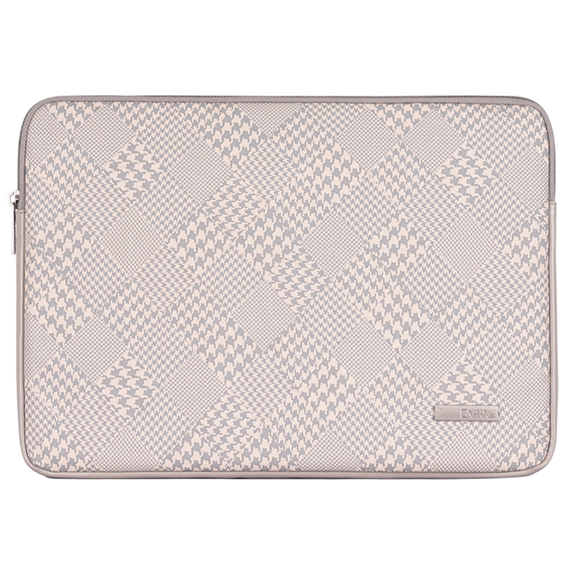 Canvasartian L21-04 Houndstooth Pattern Protective Laptop Sleeve Notebook Case - Grey Edge/for 14-inch Laptop