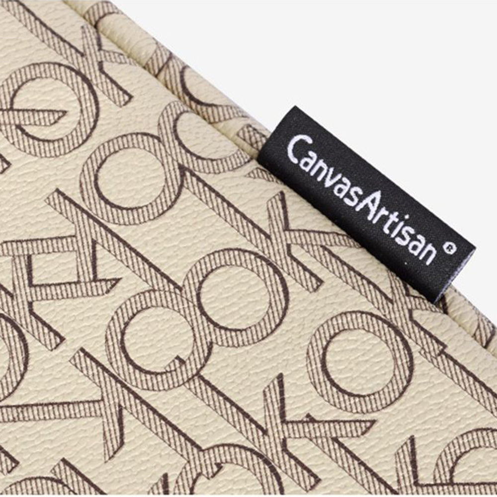 Letter OK Printed PU Leather Laptop Sleeve Protective Cover Notebook Case - Khaki/for 12-inch Laptop