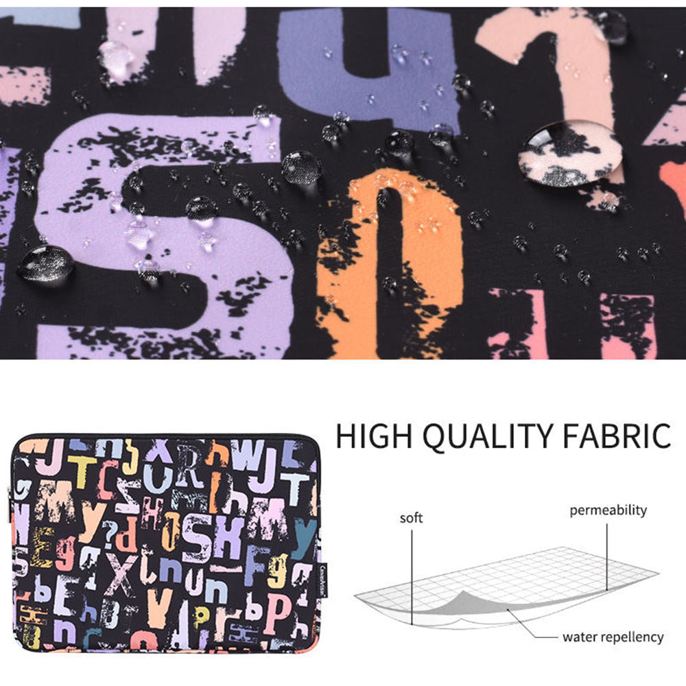 Letters Printing Scratch-resistant Laptop Sleeve Notebook Carrying Case - Black/for 12-inch Laptop