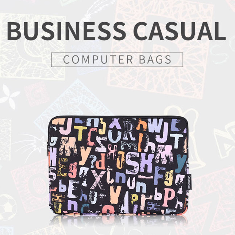 Letters Printing Scratch-resistant Laptop Sleeve Notebook Carrying Case - Black/for 14-inch Laptop