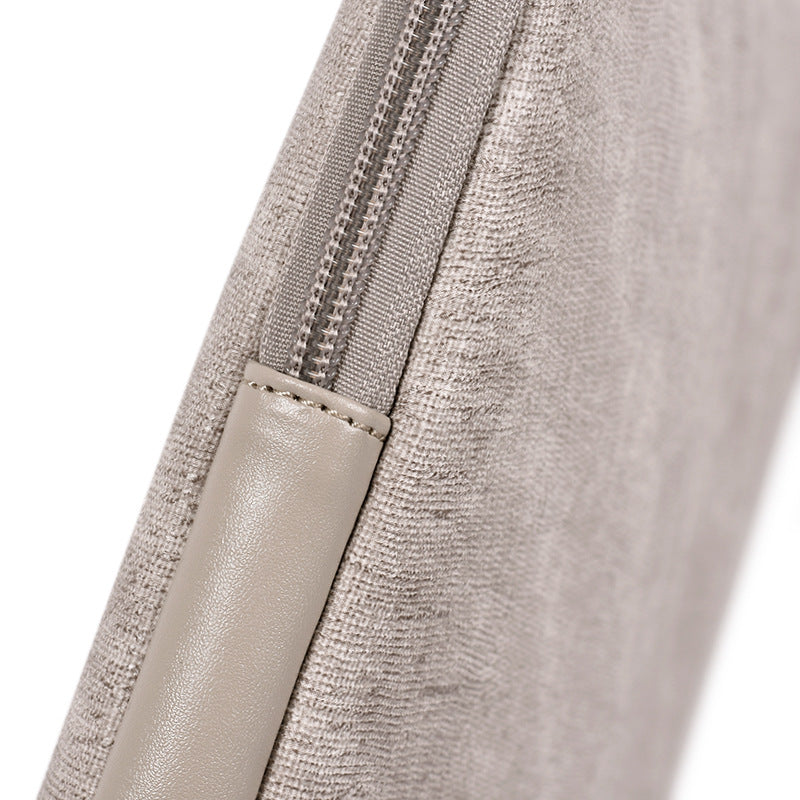 PU Leather Waterproof Notebook Carrying Bag Ultra-thin Laptop Sleeve - Light Grey/for 15-inch Laptop
