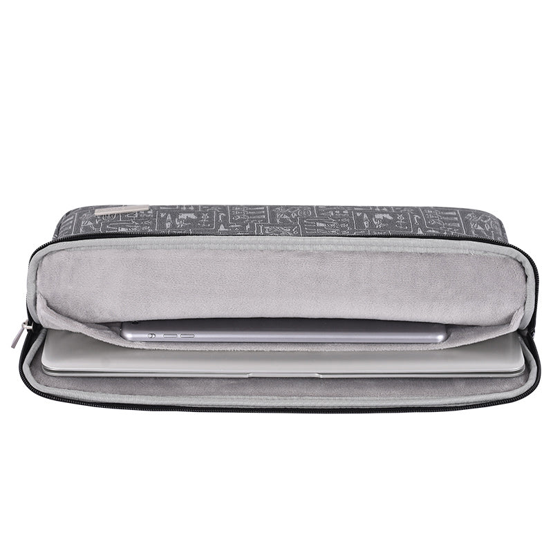 Egypt Style Pattern Printing Laptop Sleeve Bag Zipper Closure Notebook Protective Case - Grey/for 11-inch Laptop