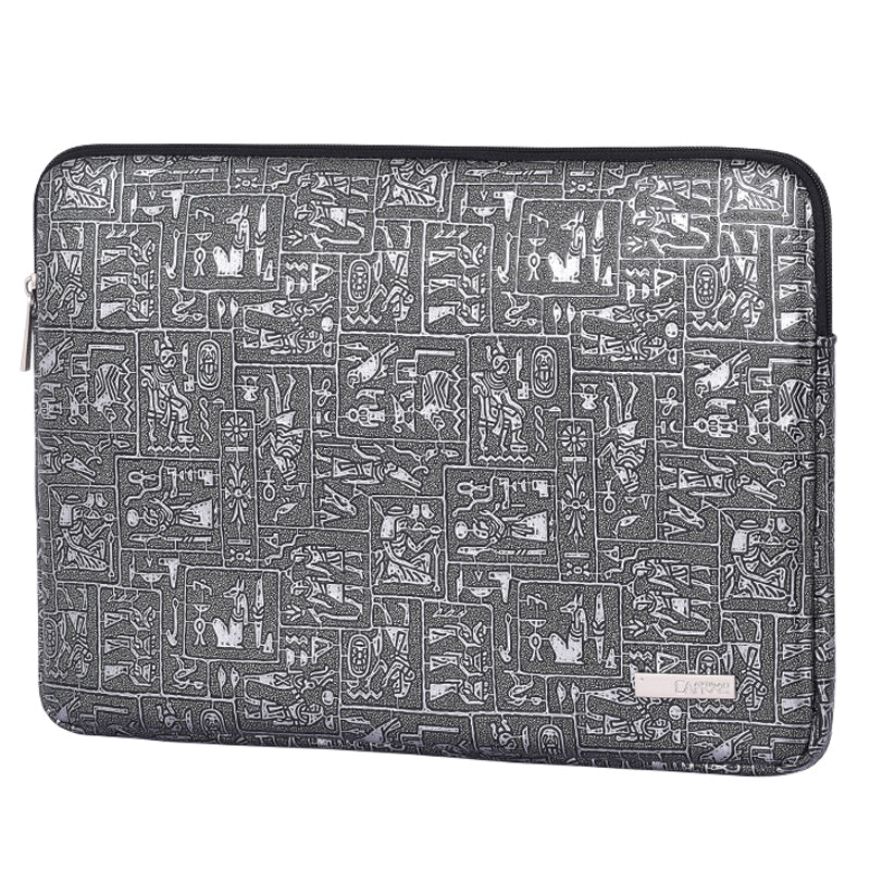 Egypt Style Pattern Printing Laptop Sleeve Bag Zipper Closure Notebook Protective Case - Grey/for 15-inch Laptop