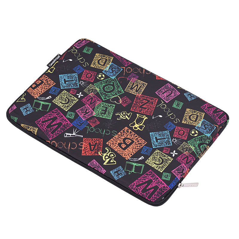 Canvasartian H17-01 Colorful Letters Printing Laptop Sleeve Computer Storage Bag - Black/for 13-inch Laptop