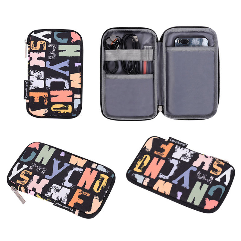 Laptop Sleeve Letters Printing Ultra Slim Notebook Case with Small Bag - Black/for 12-inch Laptop