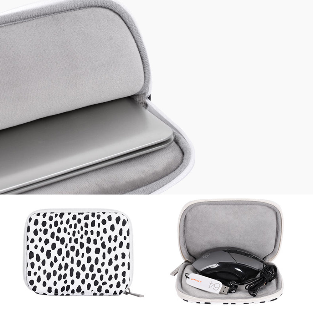 Dots Printing Shockproof Notebook Laptop Sleeve Carrying Case with Small Bag - White/for 11-inch Laptop