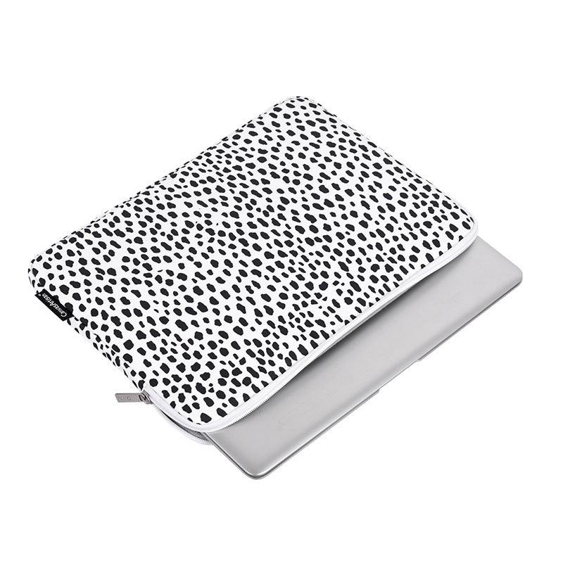 Dots Printing Shockproof Notebook Laptop Sleeve Carrying Case with Small Bag - White/for 12-inch Laptop