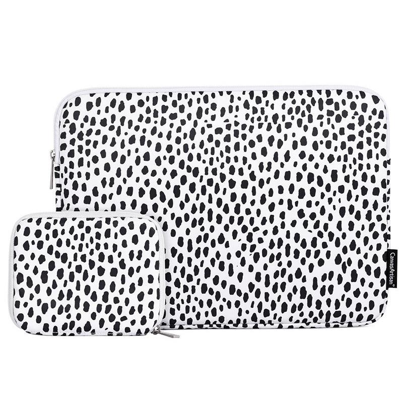 Dots Printing Shockproof Notebook Laptop Sleeve Carrying Case with Small Bag - White/for 14-inch Laptop
