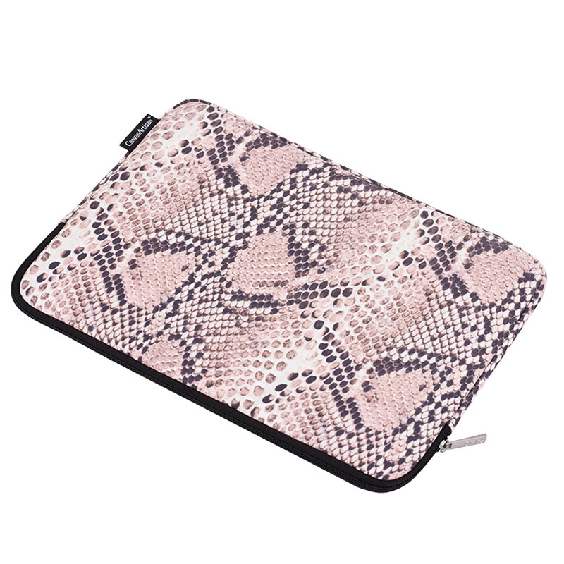 Snake Pattern Polyester Notebook Case Laptop Bag Protective Sleeve with Small Bag - Pink/for 11-inch Laptop