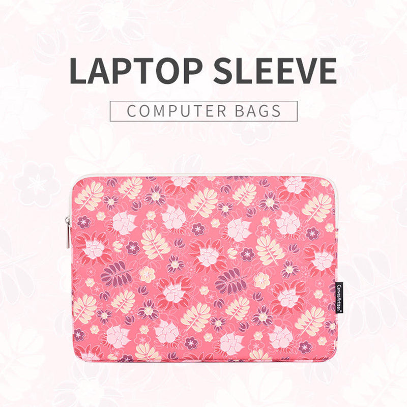 CANVASARTISAN H24-01 Printing Leaf Flower Pattern Laptop Sleeve Notebook Carrying Bag Travel Bag - for 11'' Laptop