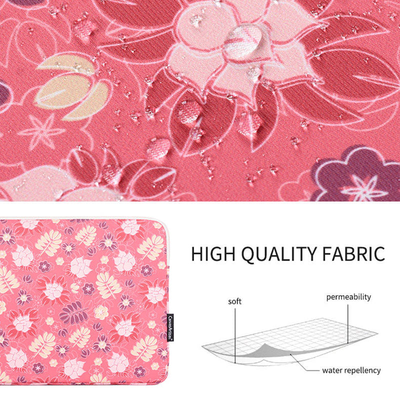 CANVASARTISAN H24-01 Printing Leaf Flower Pattern Laptop Sleeve Notebook Carrying Bag Travel Bag - for 15'' Laptop