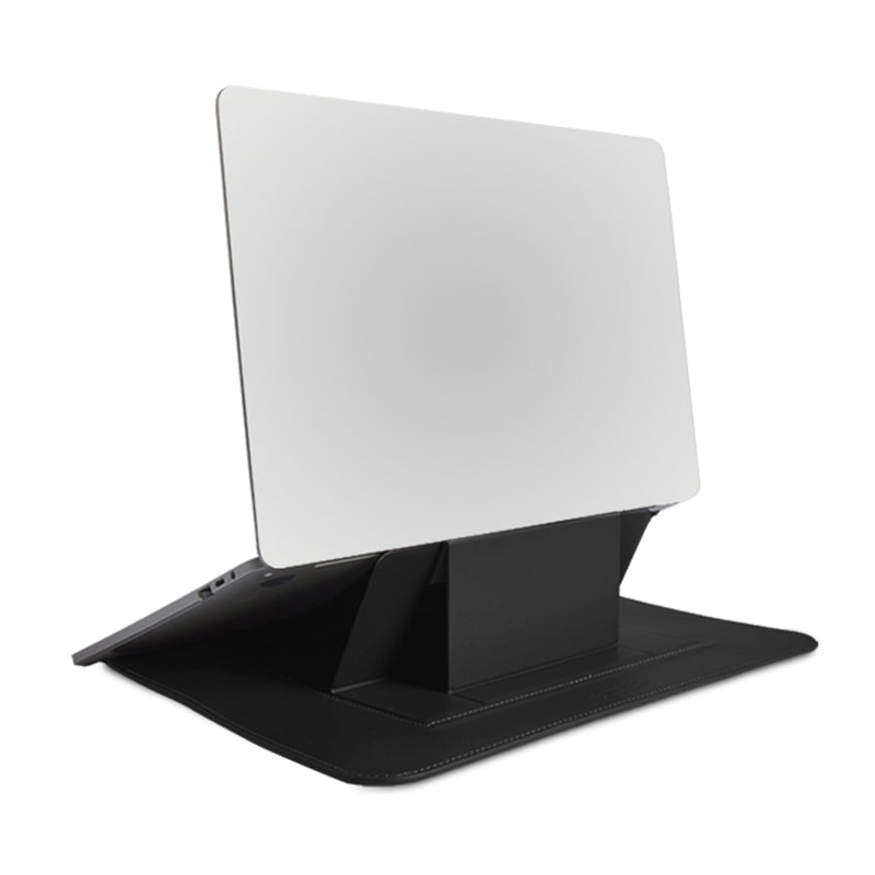 Wiwu Skin Pro Series Portable PU Leather Laptop Stand Sleeve for MacBook Pro 16 inch (2021), Smooth Surface Book Folio Cover - Black