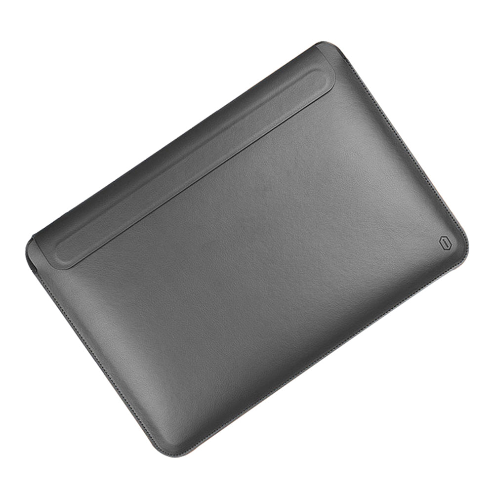 Wiwu Skin Pro Series Portable PU Leather Laptop Stand Sleeve for MacBook Pro 16 inch (2021), Smooth Surface Book Folio Cover - Grey