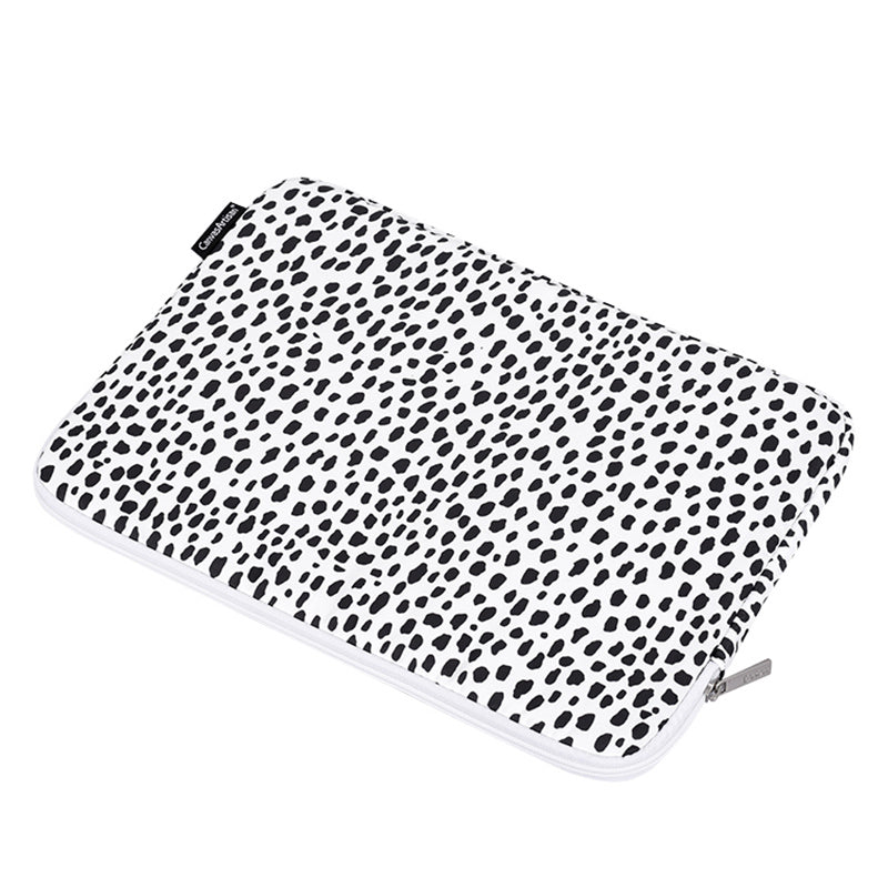 Canvasartian H36-01 Dots Printing Stylish Laptop Sleeve Light Weight Computer Skin Bag Carrying Case - White/15 inch