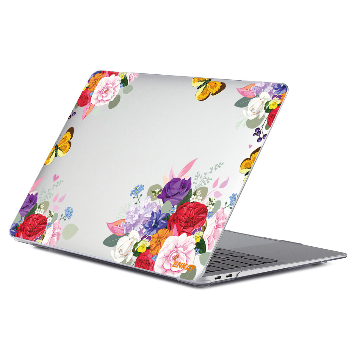 for MacBook Pro 16 inch (2021) A2485 Anti-Scratch Colorful Flowers Pattern Crystal Sheer Hard PC Laptop Case - Rose