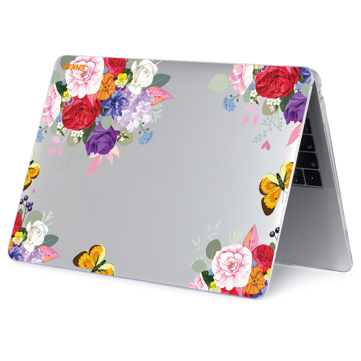 for MacBook Pro 15 inch (2016-2017) A1707/ (2018-2019) A1990 Flowers Series Patterned Crystal Hard PC Laptop Case with Heat-Dissipating Design - Rose