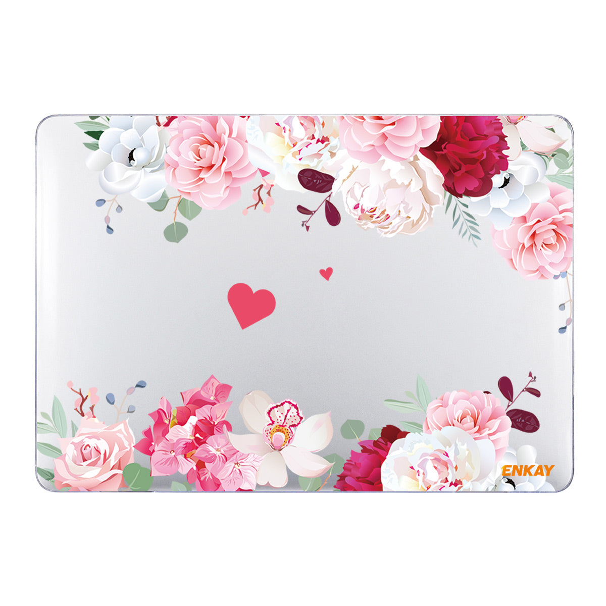 for MacBook Pro 15 inch (2016-2017) A1707/ (2018-2019) A1990 Flowers Series Patterned Crystal Hard PC Laptop Case with Heat-Dissipating Design - Peony