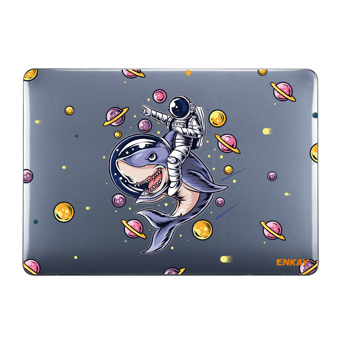 for MacBook Pro 13-inch (2020) A2251/A2289/A2338 Planets Series Spaceman Patterns Sheer Anti-Wear/Scratch Hard PC Laptop Protective Case Cover - Shark