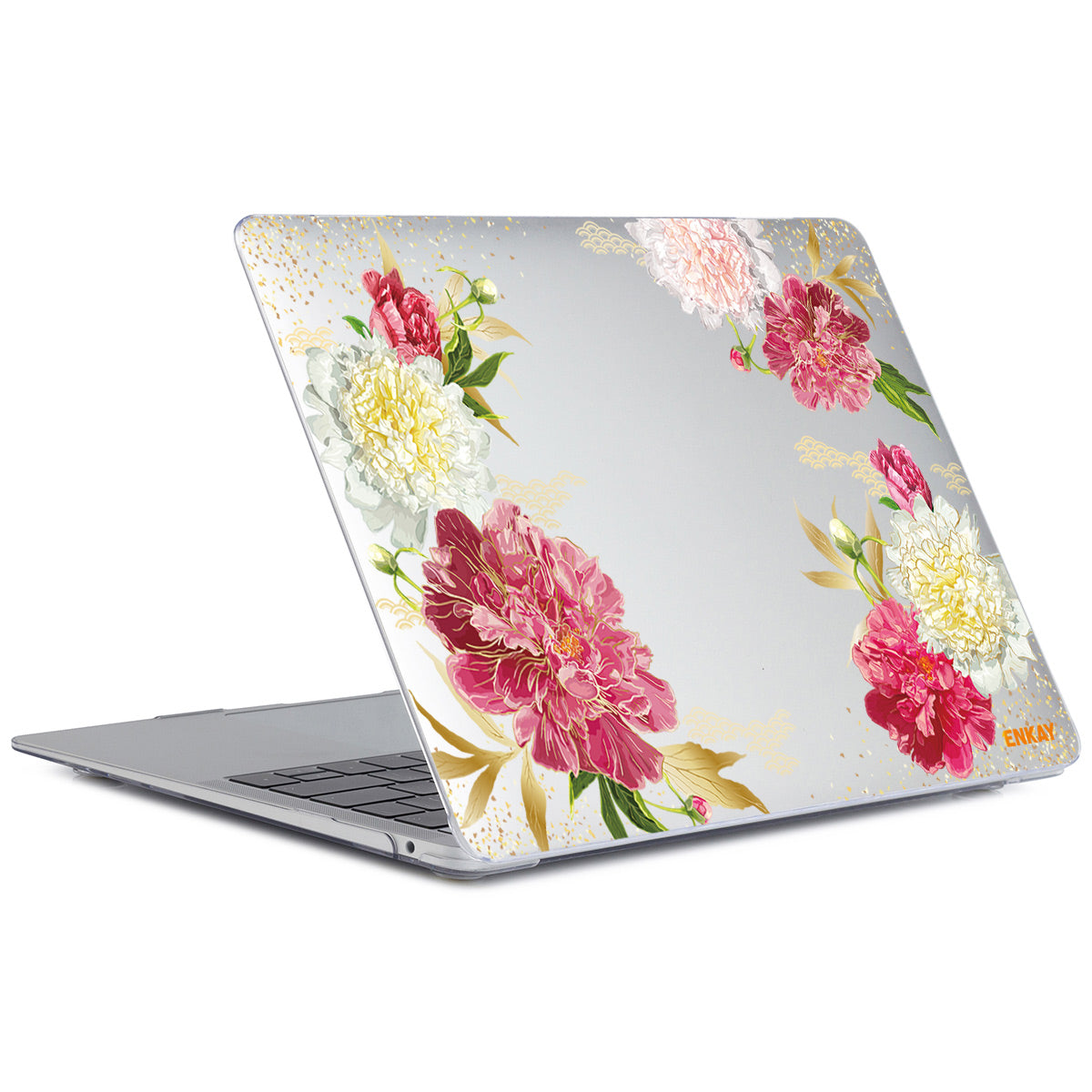 For MacBook Air 13 inch (2018-2019) A1932/(2020) A2179 A2337 Laptop Hard PC Protective Case Flower Pattern Heat Dissipation Notebook Shell Cover - Red Peony