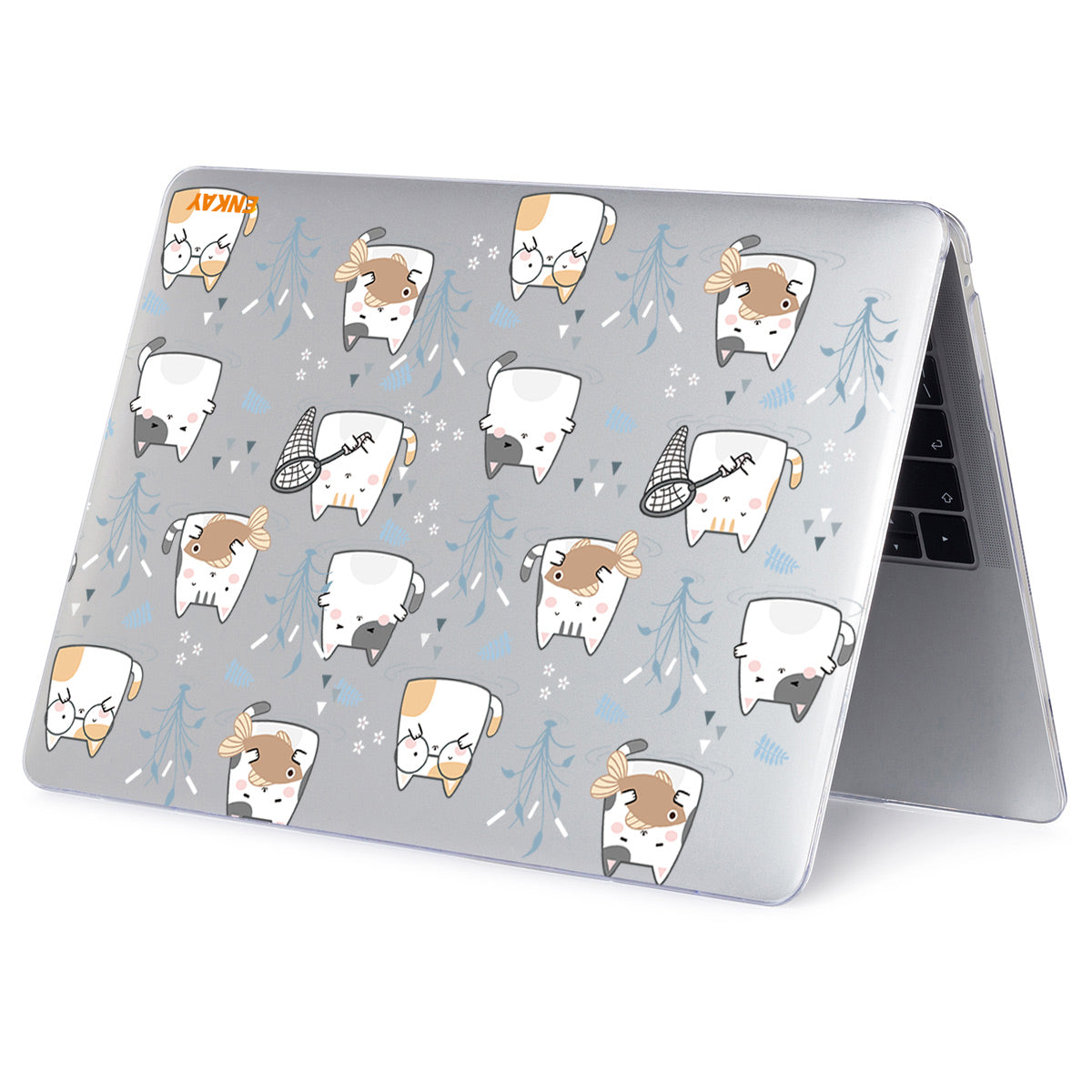 Cartoon Pattern Notebook Cover for MacBook Pro 13 inch (2016-2017) A1706 A1708 /(2018-2019) A1989/ (2019) A2159 Laptop Protector Heat Dissipation Hard PC Case - Cute Cat